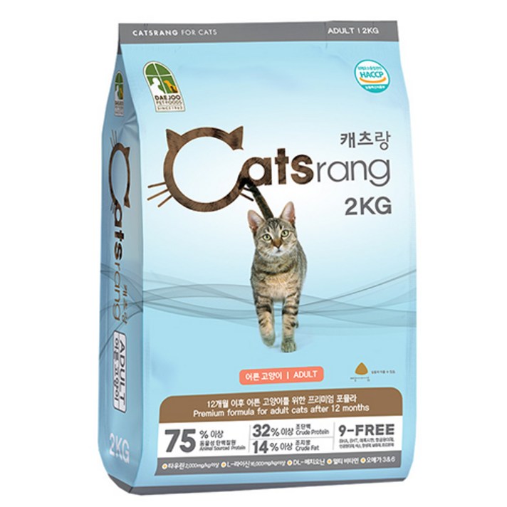 캐츠랑 어덜트용 캣츠랑 고양이 건식사료, 닭, 2kg, 1개