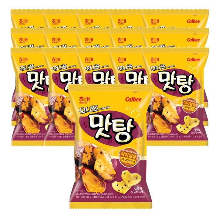 해태제과 오사쯔 맛탕 스낵, 60g, 16개