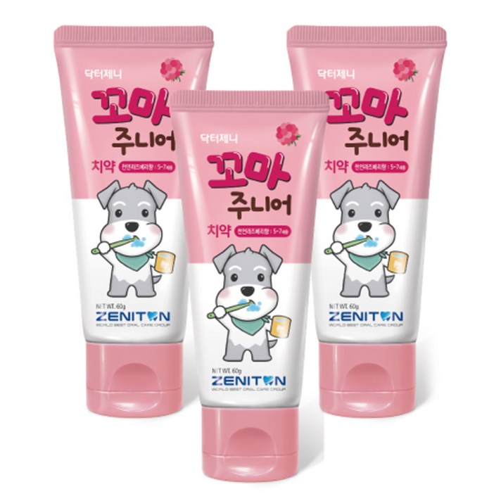 제니튼 닥터제니 꼬마주니어치약 라즈베리향, 60g, 3개입