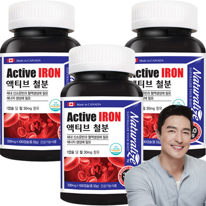 네추럴라이즈 액티브 철분, 100정, 3개