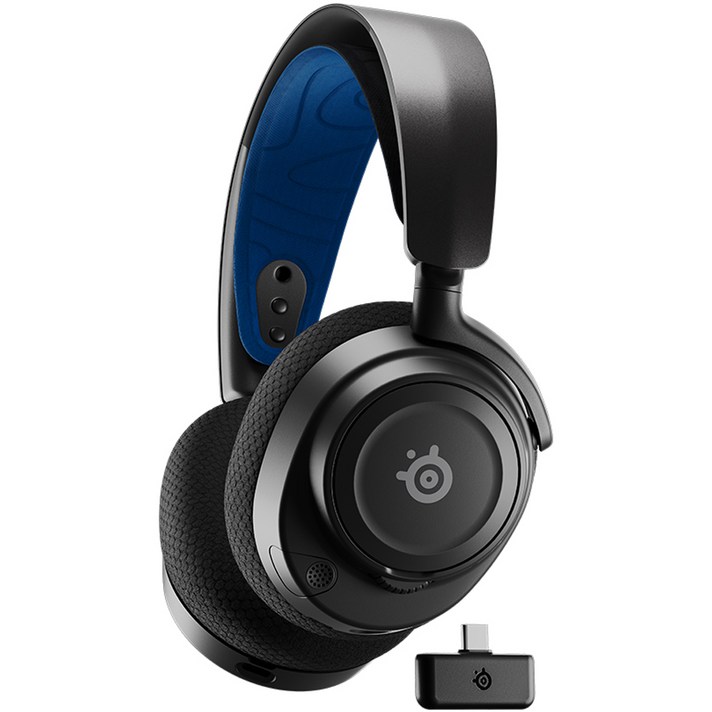 스틸시리즈 Arctis Nova 7P Wireless 게이밍 헤드셋, 61559, 블랙 + 블루