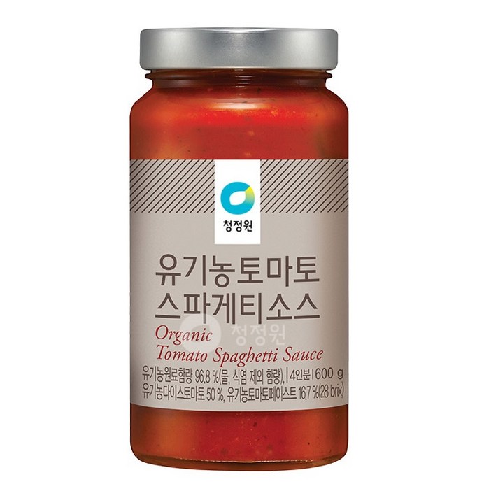 청정원 유기농 토마토 스파게티소스, 600g, 1개