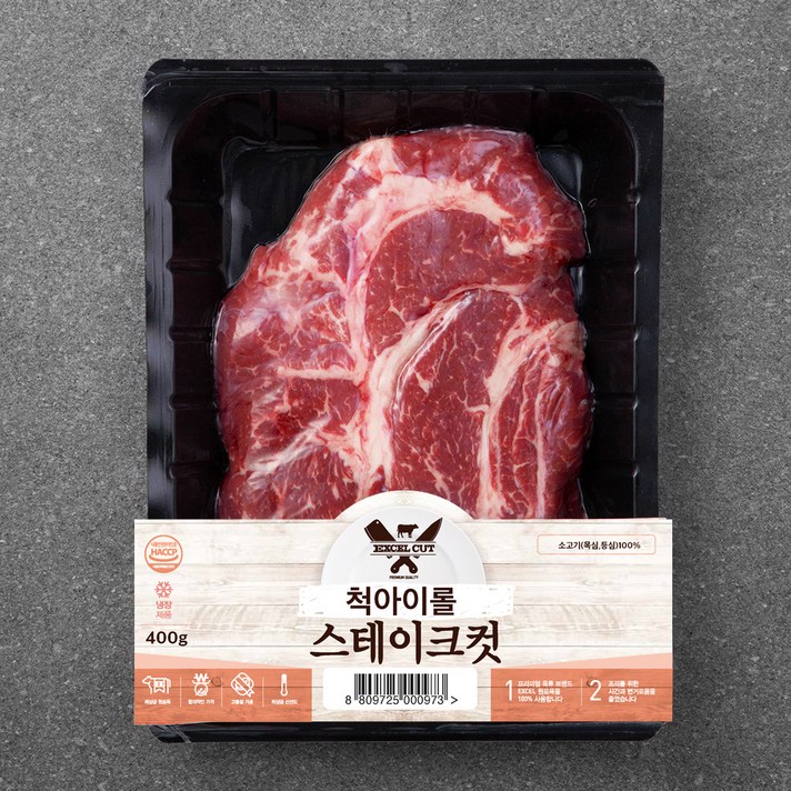 EXCELCUT 미국산 척아이롤 스테이크 컷 (냉장), 400g, 1개