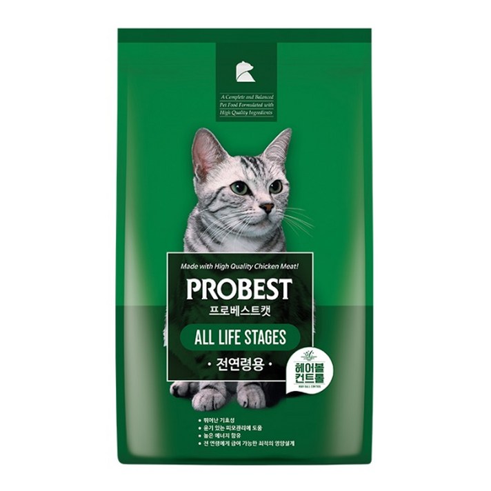 프로베스트 캣 그린 전연령 고양이 헤어볼사료, 15kg, 1개, 헤어볼