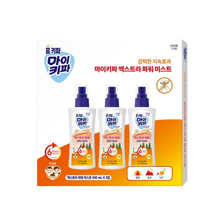 홈키파 마이키파 엑스트라 파워 미스트, 3개, 100ml