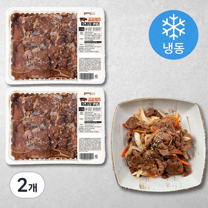 곰곰 제주 흑돼지 불고기 (냉동), 1200g, 2개