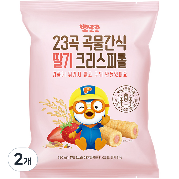 뽀로로 크리스피롤, 딸기맛, 240g, 2개