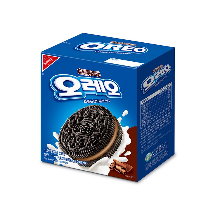 오레오 초콜릿 크림 초콜릿 샌드위치 쿠키, 50g, 20개