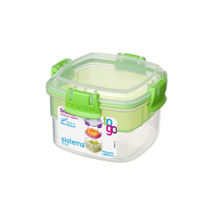 시스테마 투고 스낵 피크닉 도시락 400ml, 그린, 1개
