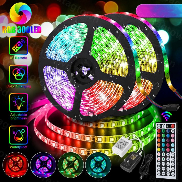 INSMA 3528 RGB LED스트립 라이트 3M 5M 10M 크리스마스 조명 장식, 1개, RGB 3m