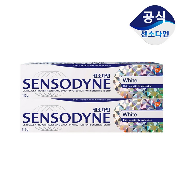 센소다인 화이트 치약 시린이, 2개, 113g