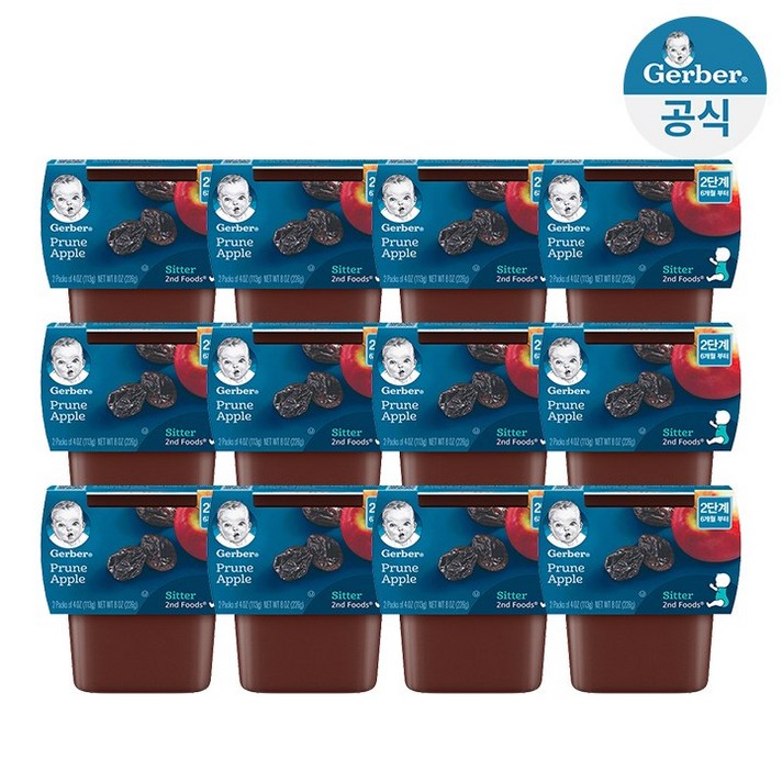 거버 2단계 퓨레 푸룬사과 226G 12팩