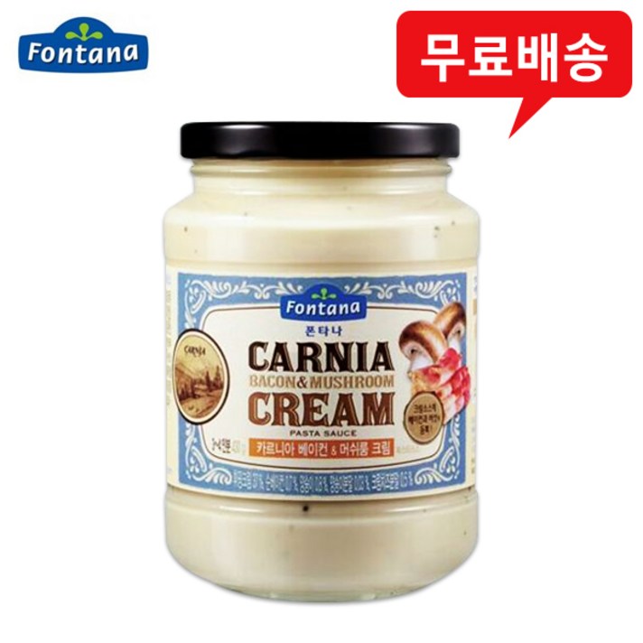 폰타나 카르니아 베이컨 앤 머쉬룸 크림 파스타 소스, 430g, 3개