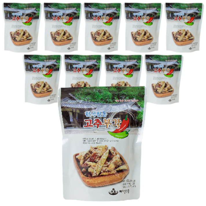 바다샘식품 짜지않고 맛있는 고추부각 40g, 10봉