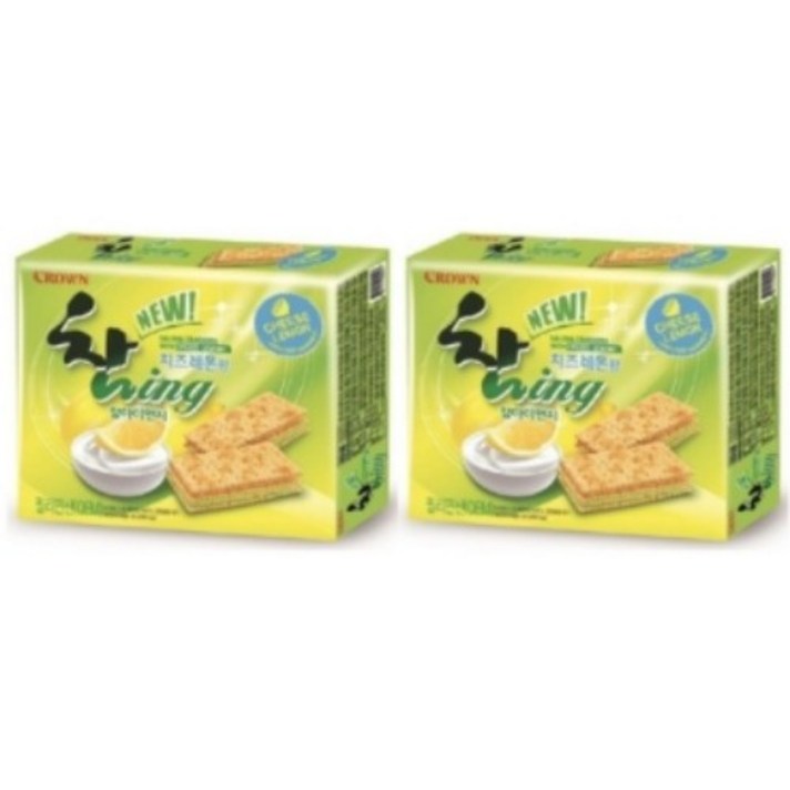 크라운제과 뉴 참ing 치즈레몬 샌드, 360g, 2개