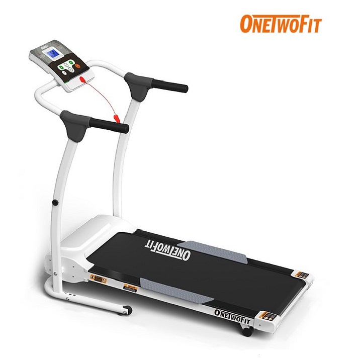 OneTwoFit 접이식 런닝머신 와이드 워킹머신 워킹패드 40cm 넓은 벨트 가정용 트레드밀, 화이트