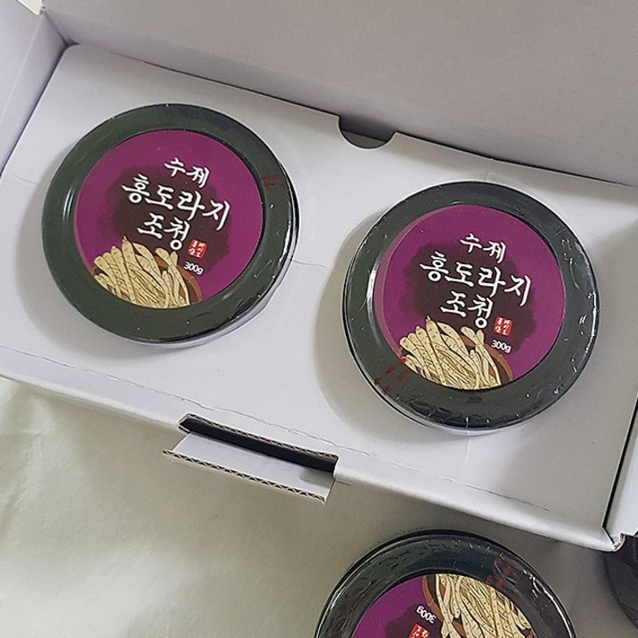 수제 홍도라지조청 300g×2개 | 국내산 쌀조청 무설탕 도라지차 도라지청 진액 조청, 1