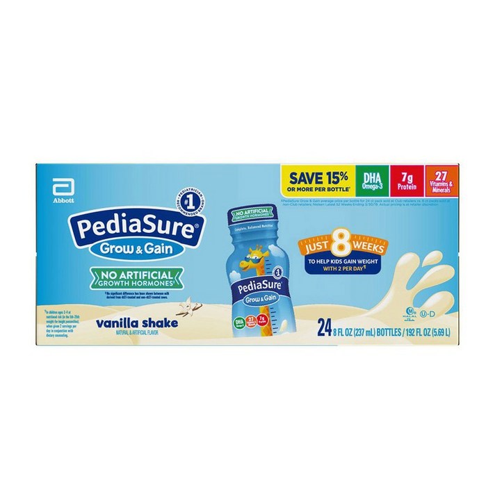 Pediasure 페디아슈어 액상 바닐라맛 쉐이크 어린이건강음료 기타유아음료, 24개입