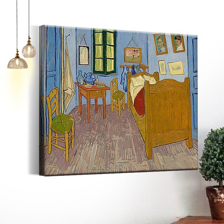 FASEN DIY 3D 명화그리기 고흐 만들기 구슬 비즈 큐빅 보석 십자수 캔버스형 액자 공예 세트 40 x 50 cm, SM012반 고흐-아를의 침실, 40x50
