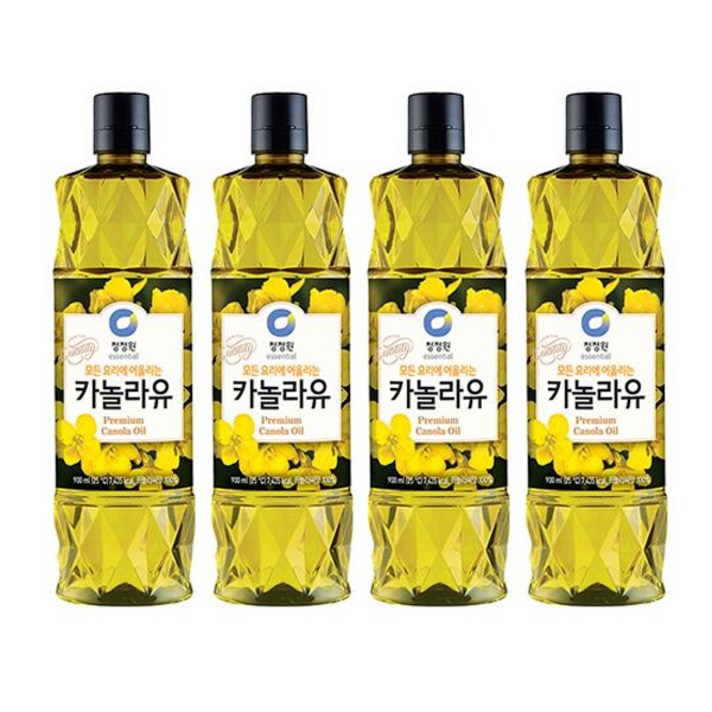 청정원 카놀라유, 900ml, 4개