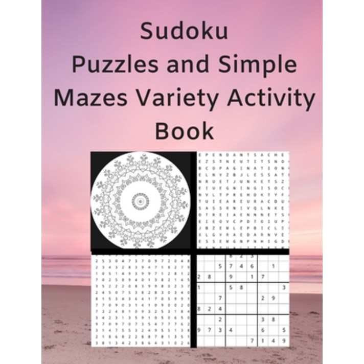 Sudoku Puzzles and Simple Mazes Variety Activity Book: With Mandela Style Coloring Pages Word and N... Paperback, de Graw Publishing