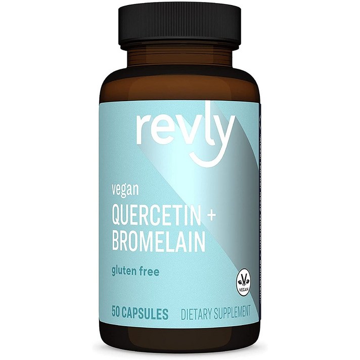 Revly 레블리 퀘르세틴 500mg 브로멜라인 150mg 식물성 캡슐 50정 1~3정/1일, 1병