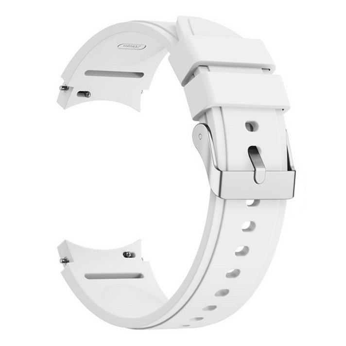 Digirain 삼성 갤럭시 워치 4 40mm 44mm 42mm 46mm 클래식 실리콘 날개형스트랩, S-06 흰색