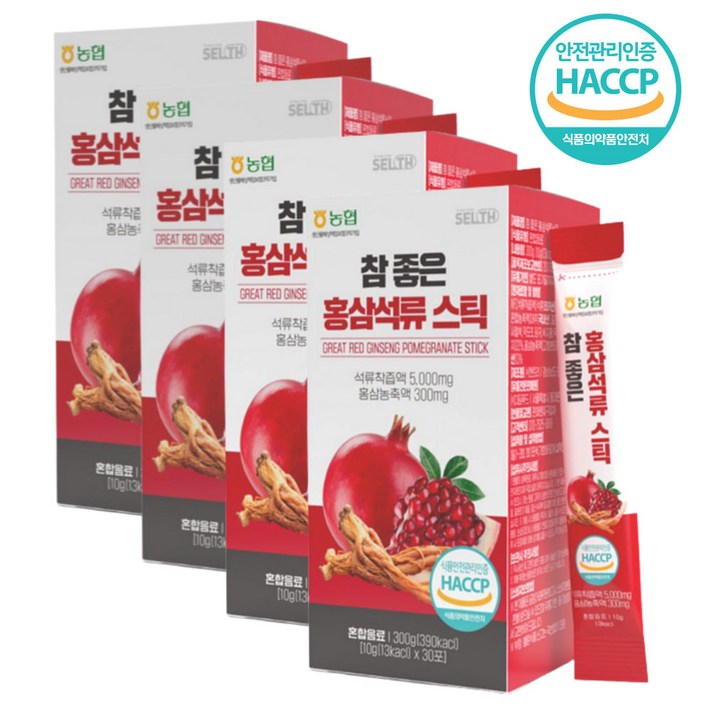 참좋은 홍삼석류 스틱 4박스 6년근 여자선물 여성전용 40대 50대 60대 중년 건강보조 환절기 진세노사이드