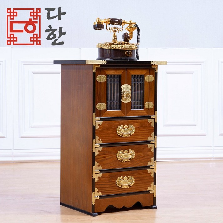 다한수제고가구 각창살3단전화대, 단품