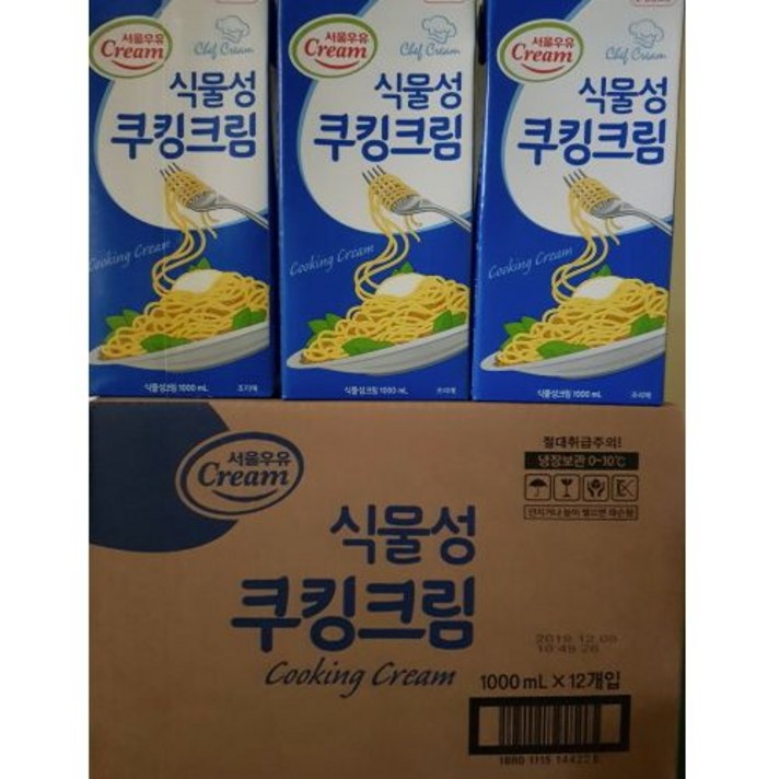 서울우유 식물성쿠킹크림 1000ML 12입멀티팩 박스, 1개