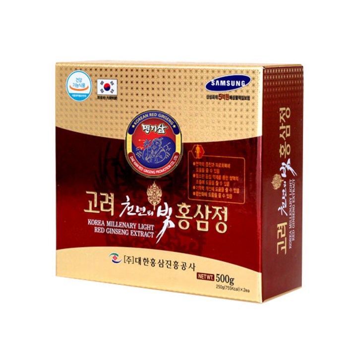명기삼 고려천년의빛 홍삼정 250g x 2병(쇼핑백증정)