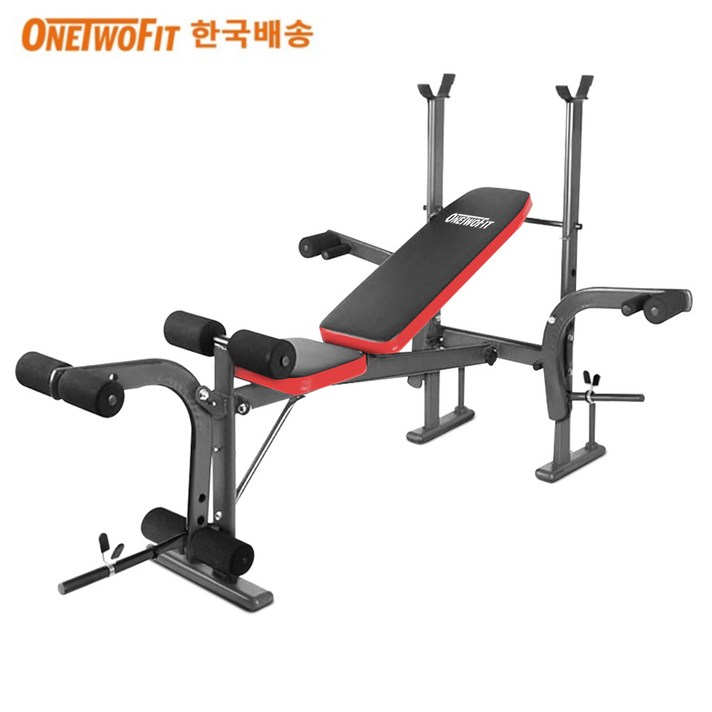 OneTwoFit 접이식 벤치프레스 각도조절 역기벤치 웨이트 다이어트 벤치 멀티형, 블랙