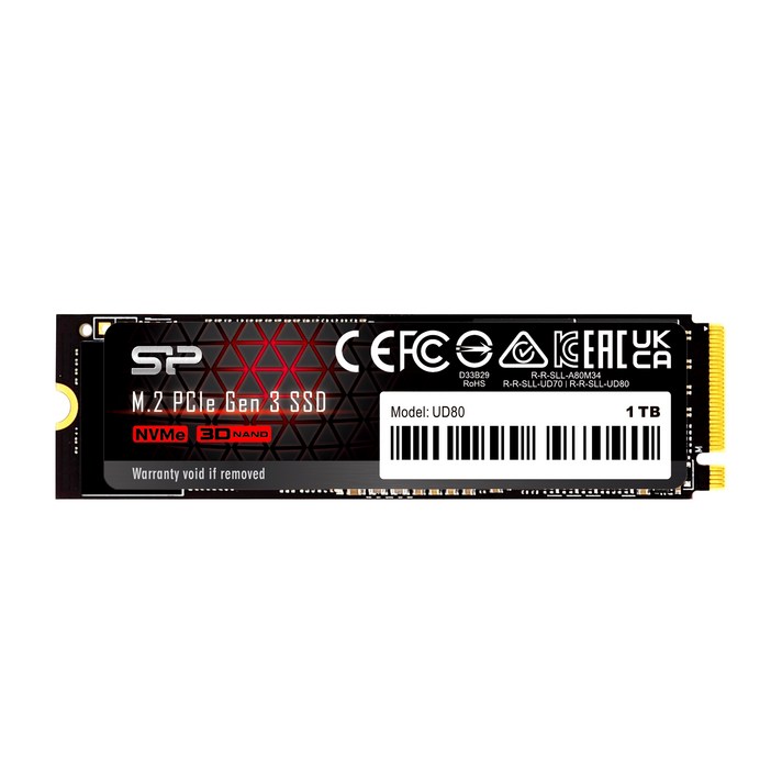 실리콘파워 UD80 NVMe M.2 PCIe Gen 3x4 SSD up to 3400MB/s, 1tb