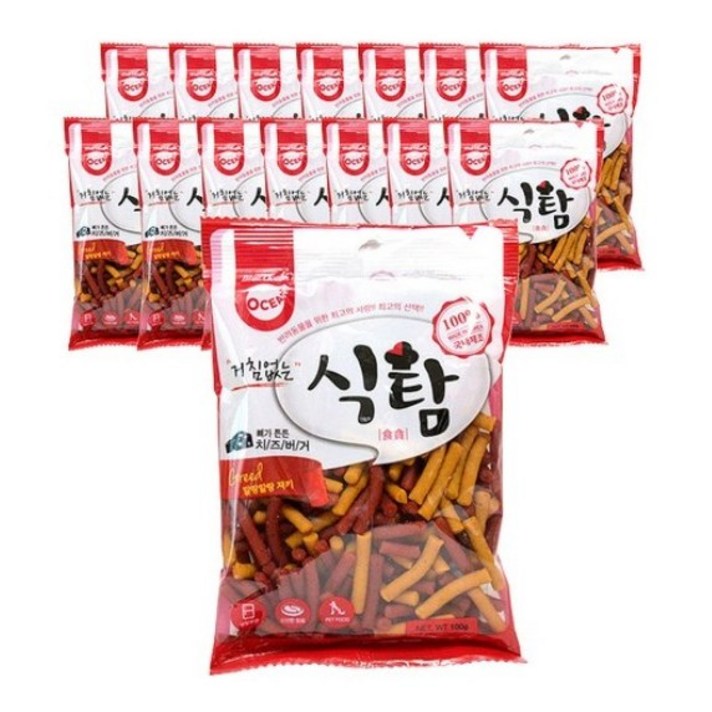 오션 거침없는 식탐 스틱형 강아지 간식 져키, 치즈버거, 200개
