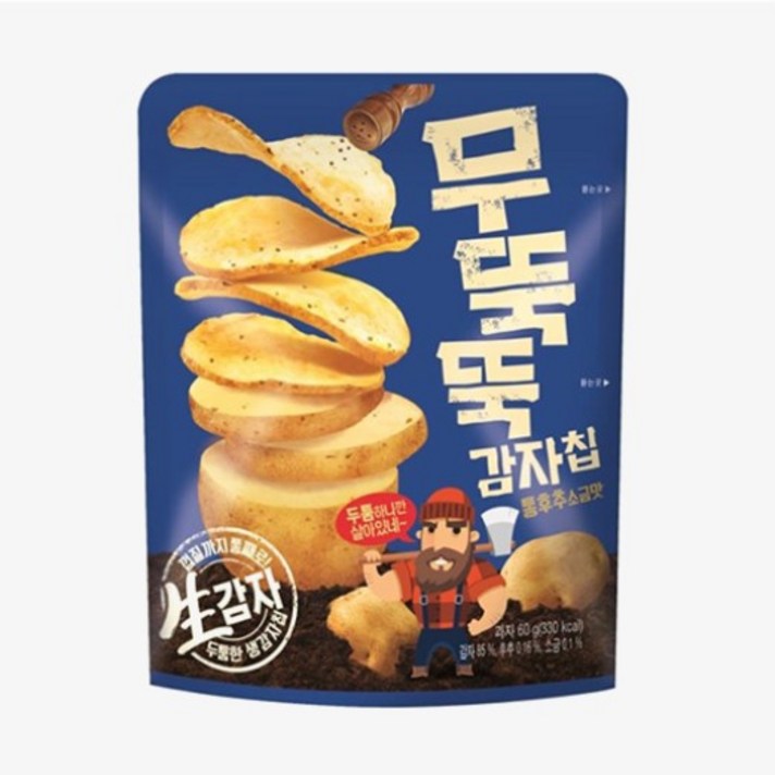오리온 무뚝뚝감자칩 통후추 소금맛, 60g, 12개