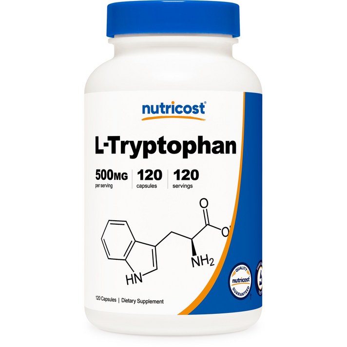 뉴트리코스트 L-트립토판 500mg 캡슐 글루텐 프리, 120개입, 1개