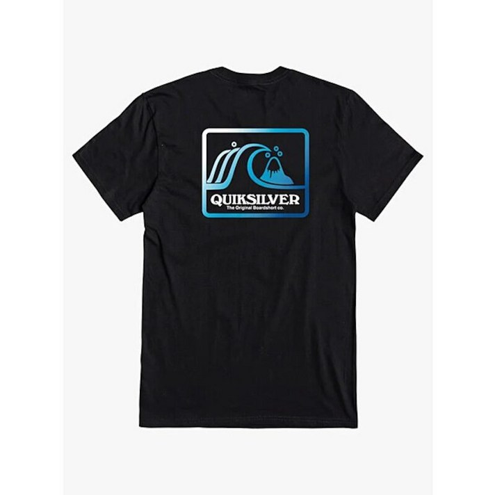 QUIKSILVER 퀵실버 남성 블랙 백 프린팅 반팔 티셔츠 (QC11ST141KVJ