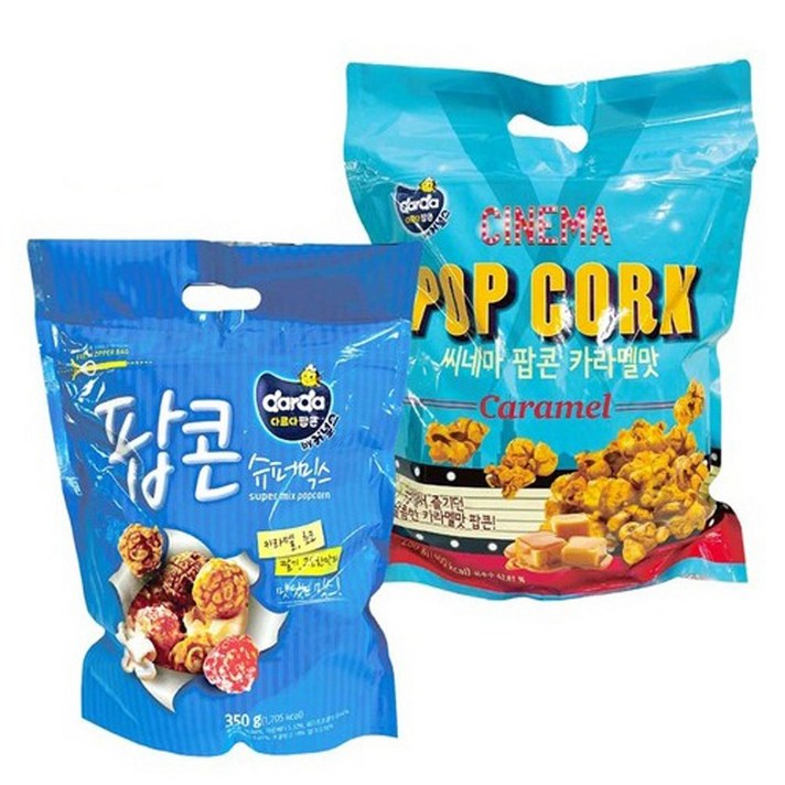 커널스팝콘 대용량 슈퍼믹스350 카라멜280 2개(각1개)