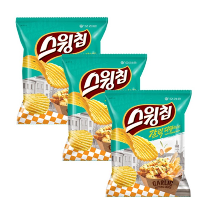 오리온 스윙칩 갈릭디핑소스맛 60g, 3개