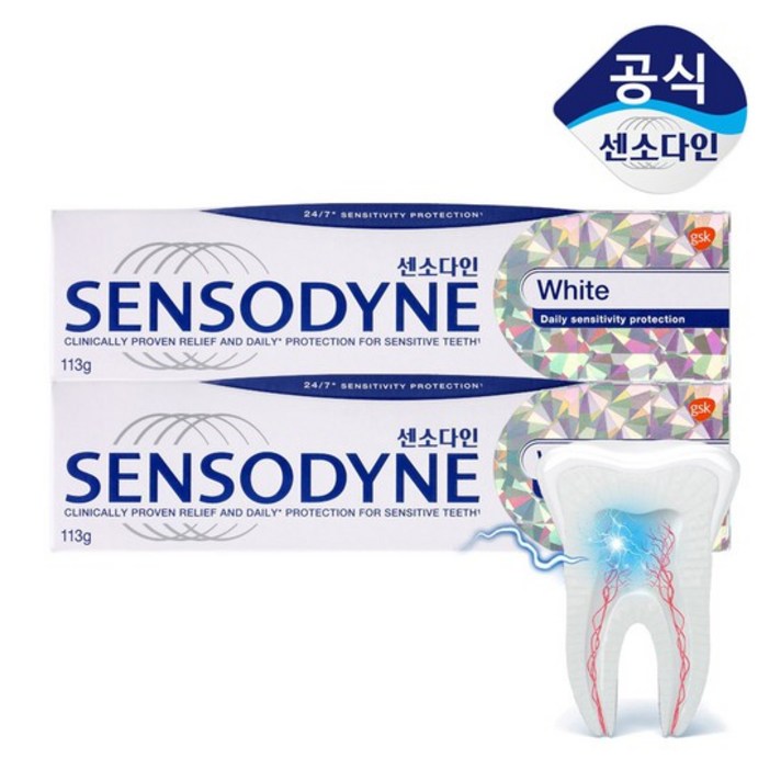 센소다인 화이트치약113g 치약, 2개, 113g