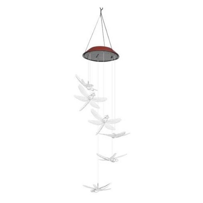 야외 태양 잠자리 바람 종소리 야외 방수 LED 태양 홈 / 파티 / 마당 / 정원 장식 차임을 구동, 하나, 보여진 바와 같이