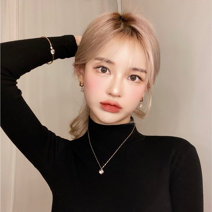 노이드비 써지컬스틸 H크리스탈 팔찌귀걸이목걸이 3종세트