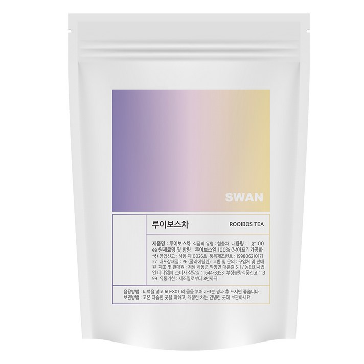 SWAN 디카페인 프리미엄 루이보스차(100T) 임산부차 + 티코스터