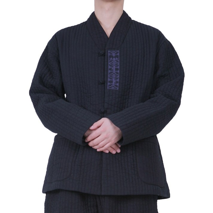 만덕몰 겨울 남성 선염 누빔 문양자수 2ps 개량 생활한복 절복 법복
