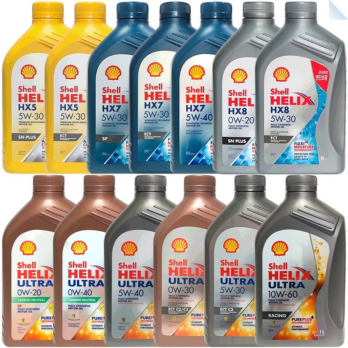 쉘힐릭스 HX5 HX7 HX8 울트라 0W20 0W30 0W40 5W30 5W40 10W60 1L 가솔린 디젤 LPG 엔진오일 GDI DPF 하이브리드, HX8 SN PLUS 0W-20 1L