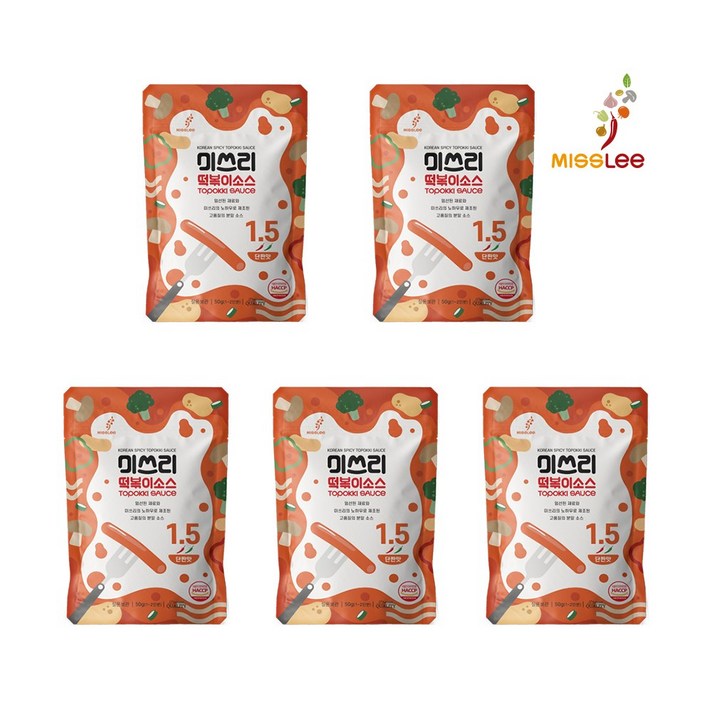미쓰리 떡볶이소스 1.5 단짠맛, 50g, 5개