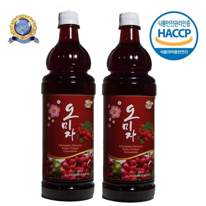 프리미엄 오미자 농축액 청정지역에서 자란 오미자 당일발송! 2병 1800ml