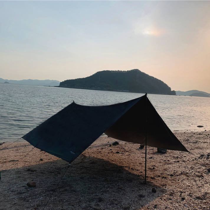 코누 대형 210D 블랙코팅타프, 블랙, 6mX4.5m-타프만
