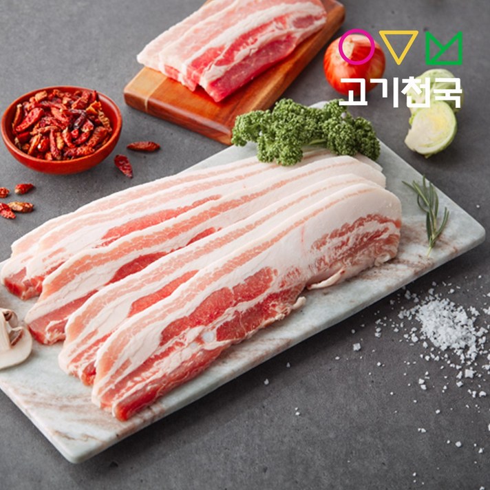 (고기천국) 삼겹살(구이용) 200gx3, 3팩, 200g