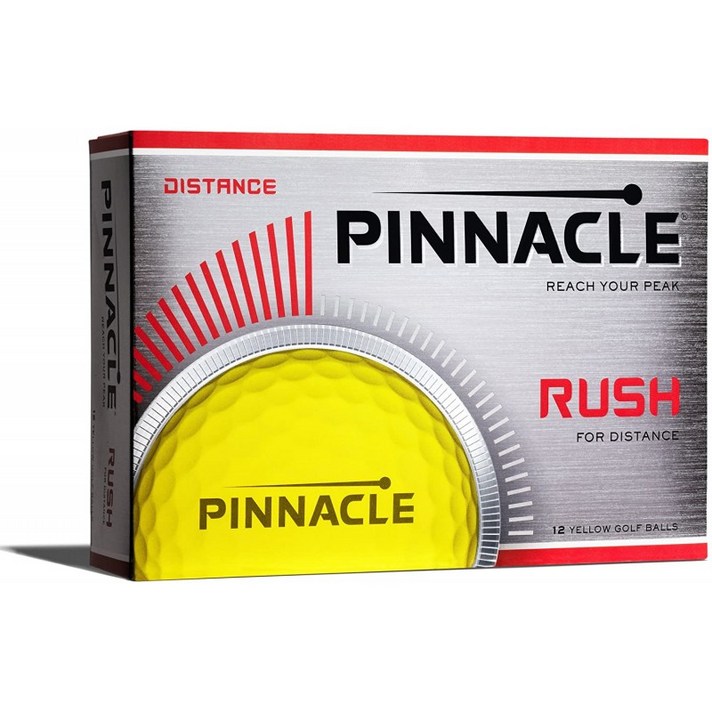 PINNACLE (피나클) PINNACLE RUSH 골프 공 12 개 2 피스 비거리 추구 공 P4134S 옐로우